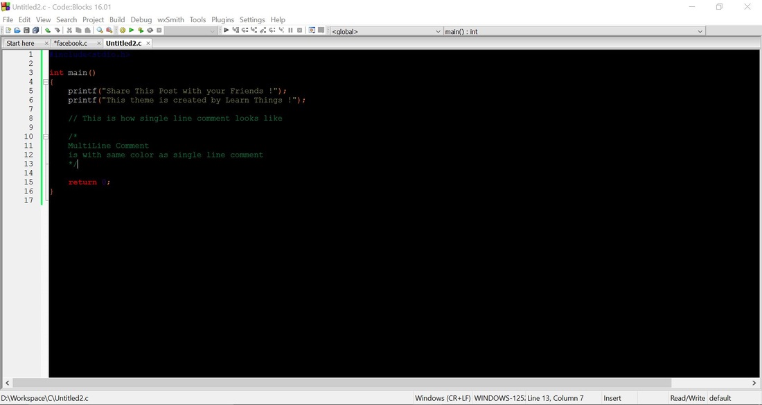 Codeblocks Dark Theme Screenshot